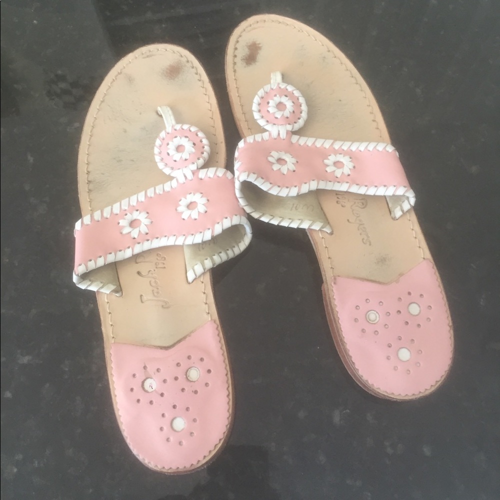 Pink and white Jack Rogers